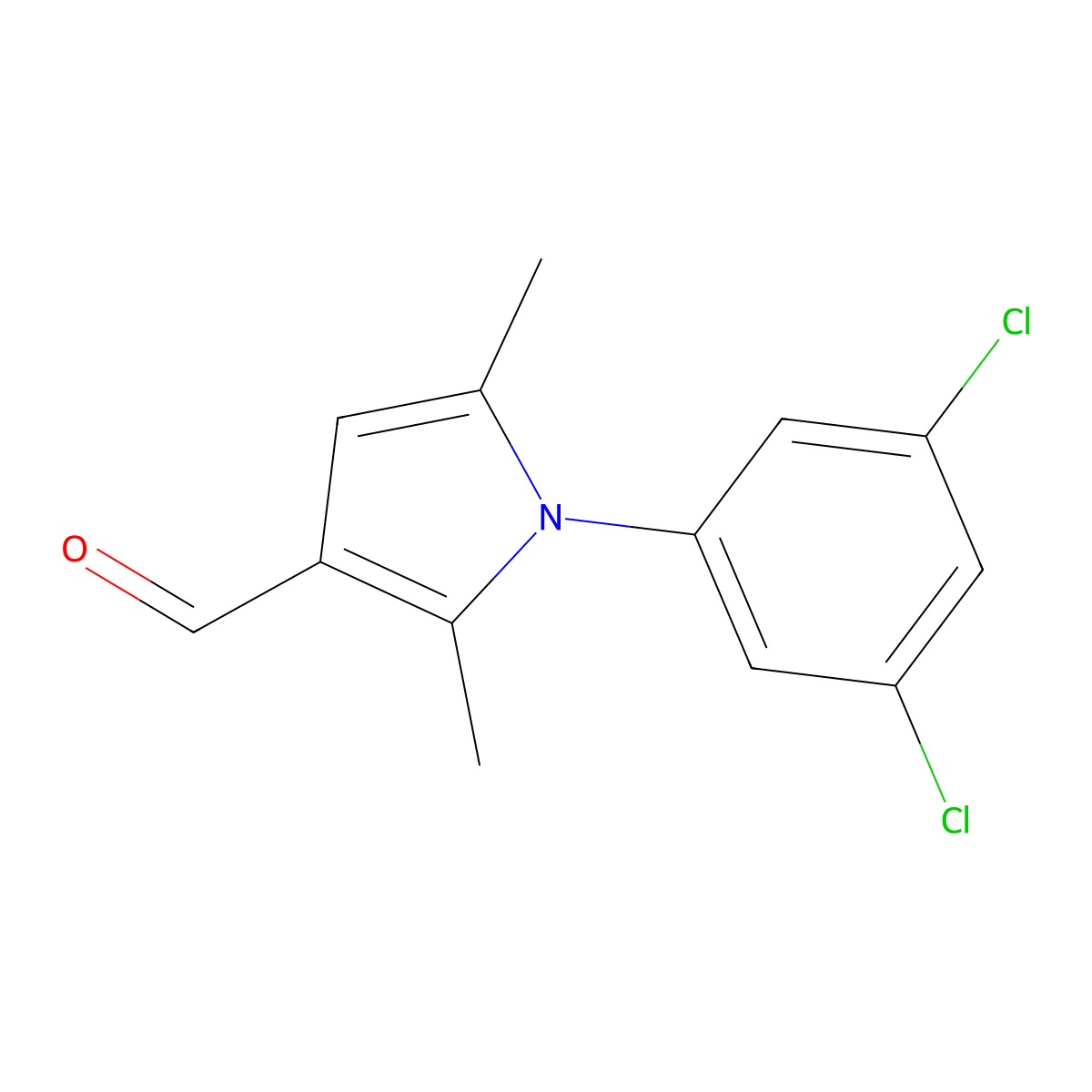 1-(3,5-dichlorophenyl)-2,5-dimethyl-1H-pyrrole-3-carbaldehyde molecular structure, CAS 347331-67-3
