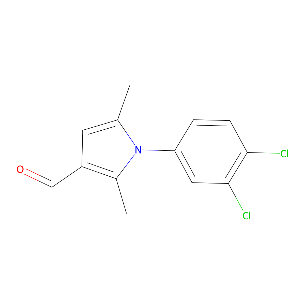 1-(3,4-dichlorophenyl)-2,5-dimethyl-1H-pyrrole-3-carbaldehyde molecular structure, CAS 347331-72-0
