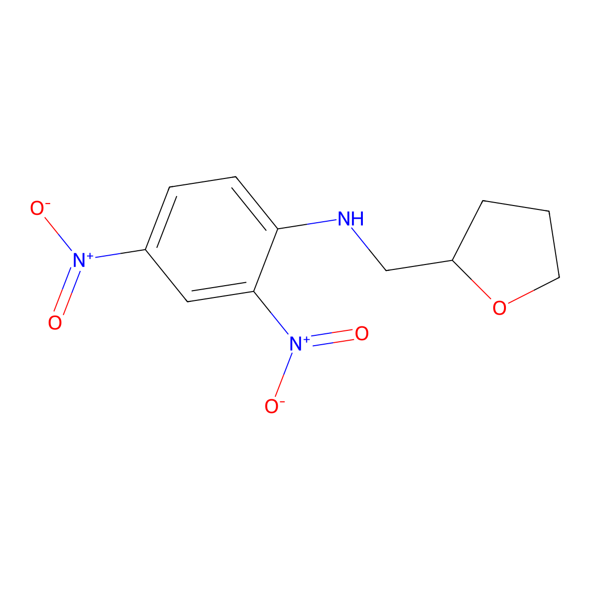 (2,4-Dinitrophenyl)(tetrahydrofuran-2-ylmethyl)amine molecular structure, CAS 347331-76-4