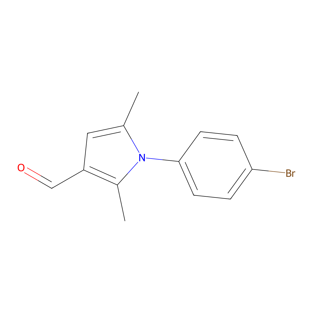 1-(4-Bromophenyl)-2,5-dimethyl-1H-pyrrole-3-carbaldehyde molecular structure, CAS 347331-78-6
