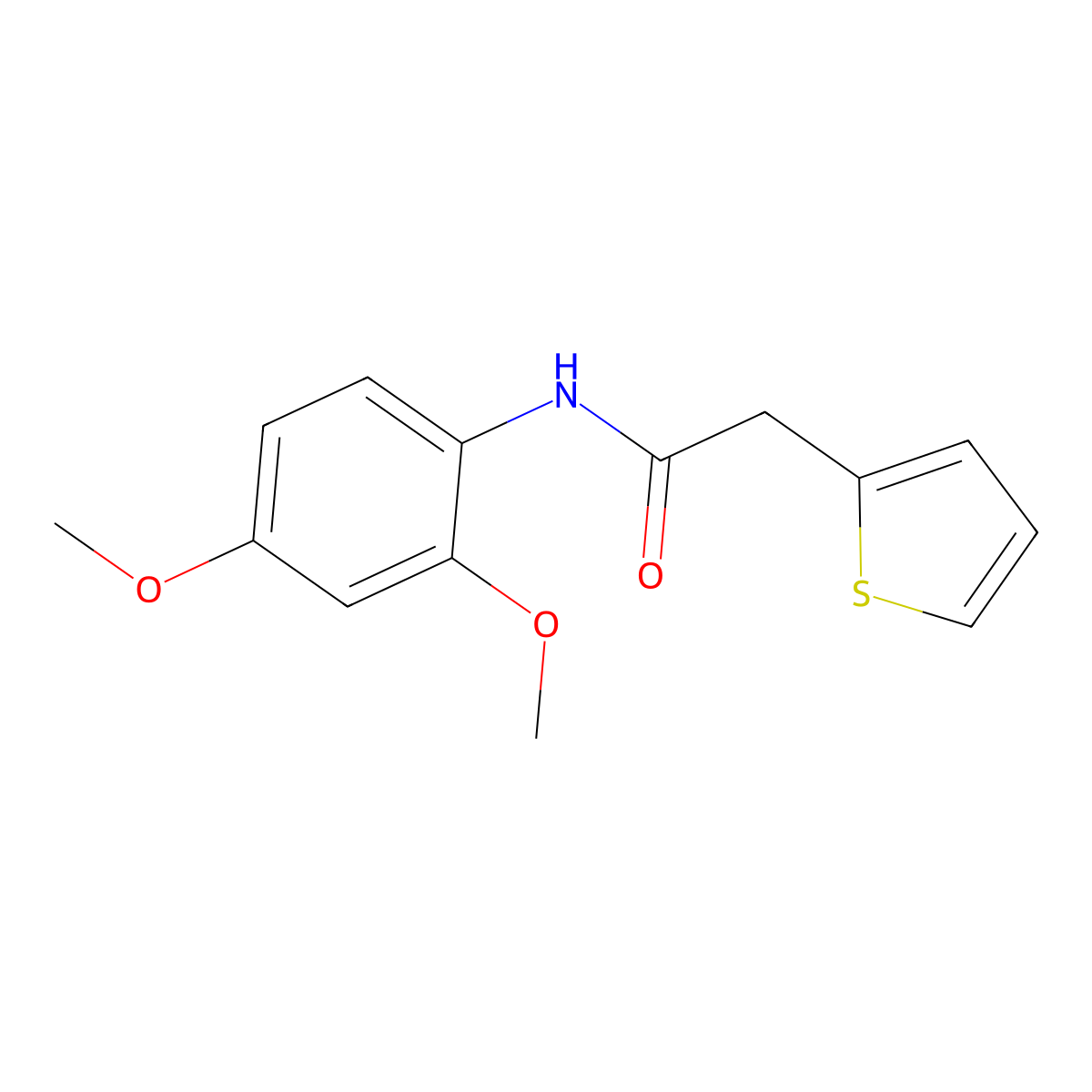 N-(2,4-dimethoxyphenyl)-2-thiophen-2-ylacetamide molecular structure, CAS 347331-88-8