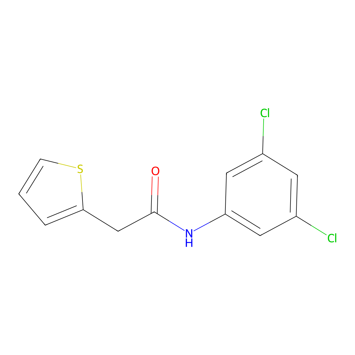 N-(3,5-dichlorophenyl)-2-(thiophen-2-yl)acetamide molecular structure, CAS 347331-99-1
