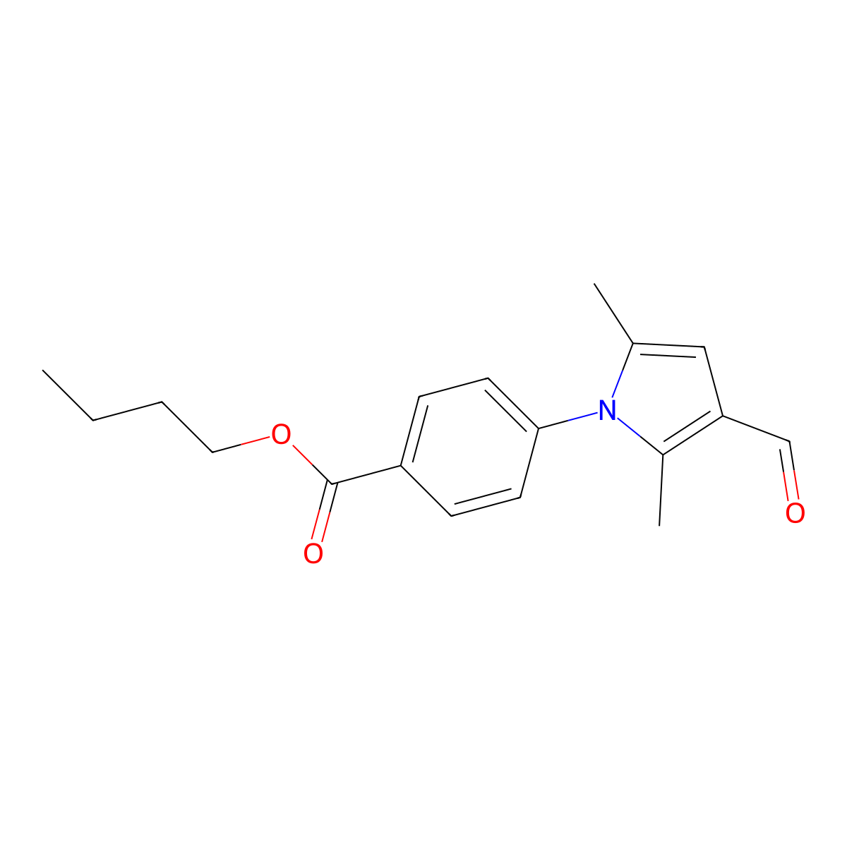 butyl 4-(3-formyl-2,5-dimethyl-1H-pyrrol-1-yl)benzoate molecular structure, CAS 347332-06-3