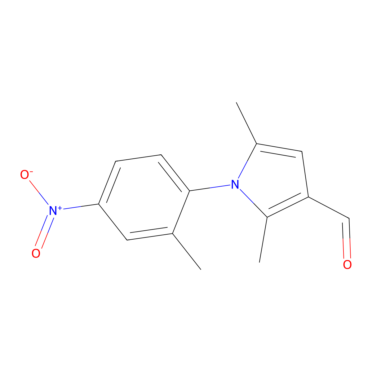 2,5-dimethyl-1-(2-methyl-4-nitrophenyl)-1H-pyrrole-3-carbaldehyde molecular structure, CAS 347332-23-4