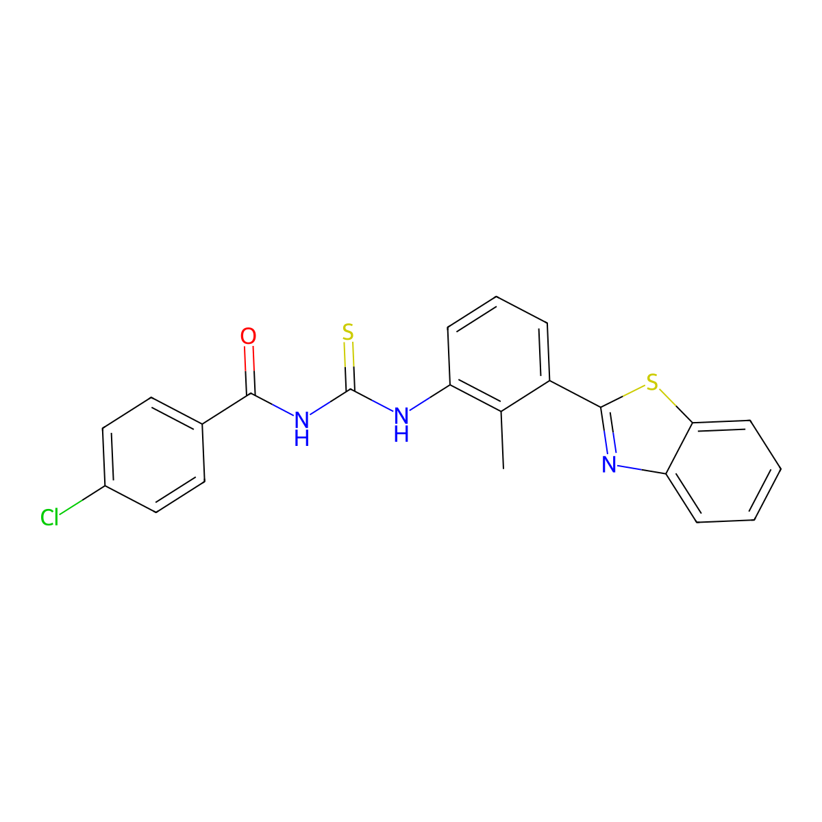 N-[[3-(1,3-benzothiazol-2-yl)-2-methylphenyl]carbamothioyl]-4-chlorobenzamide molecular structure, CAS 347332-77-8