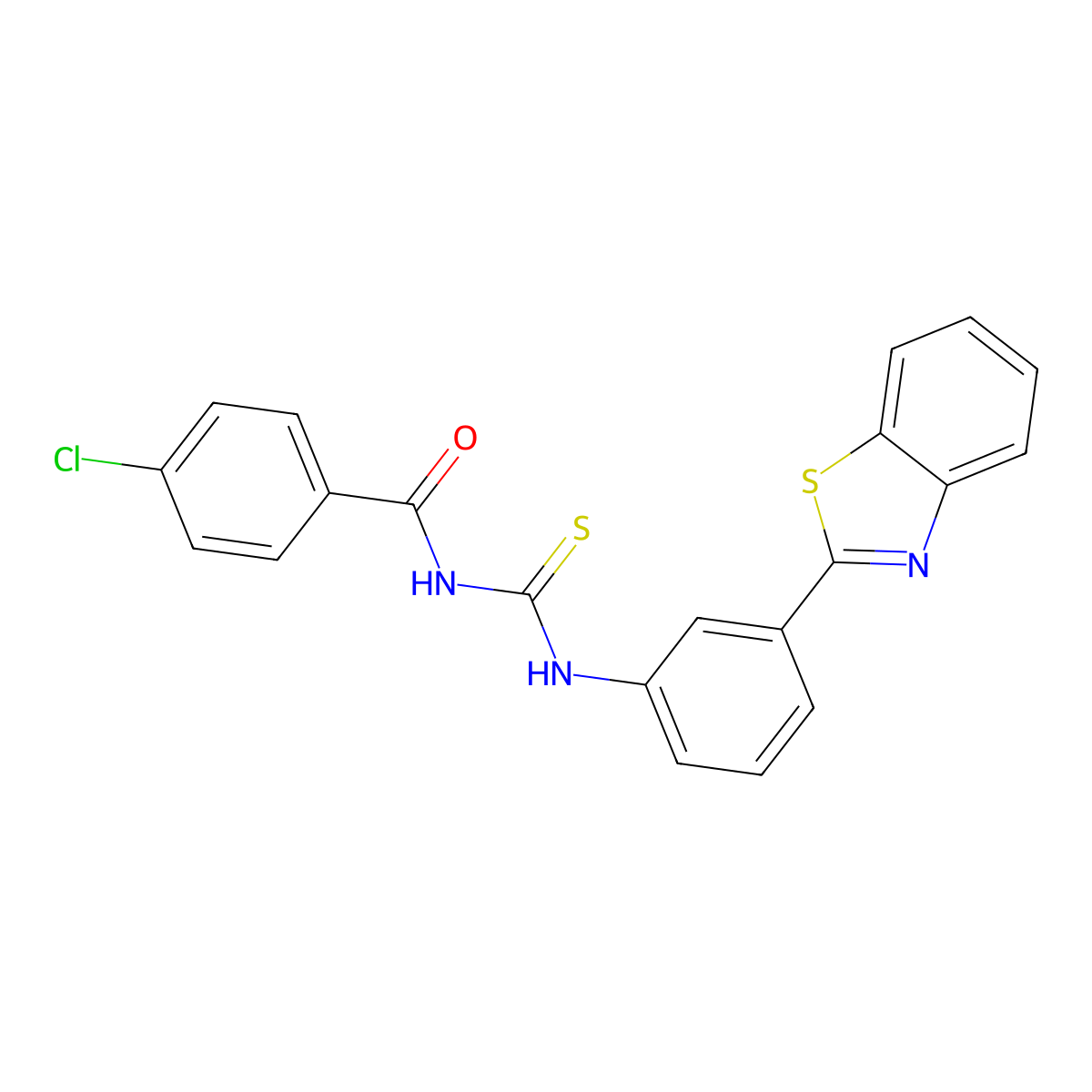 N-[[3-(1,3-benzothiazol-2-yl)phenyl]carbamothioyl]-4-chlorobenzamide molecular structure, CAS 347332-82-5
