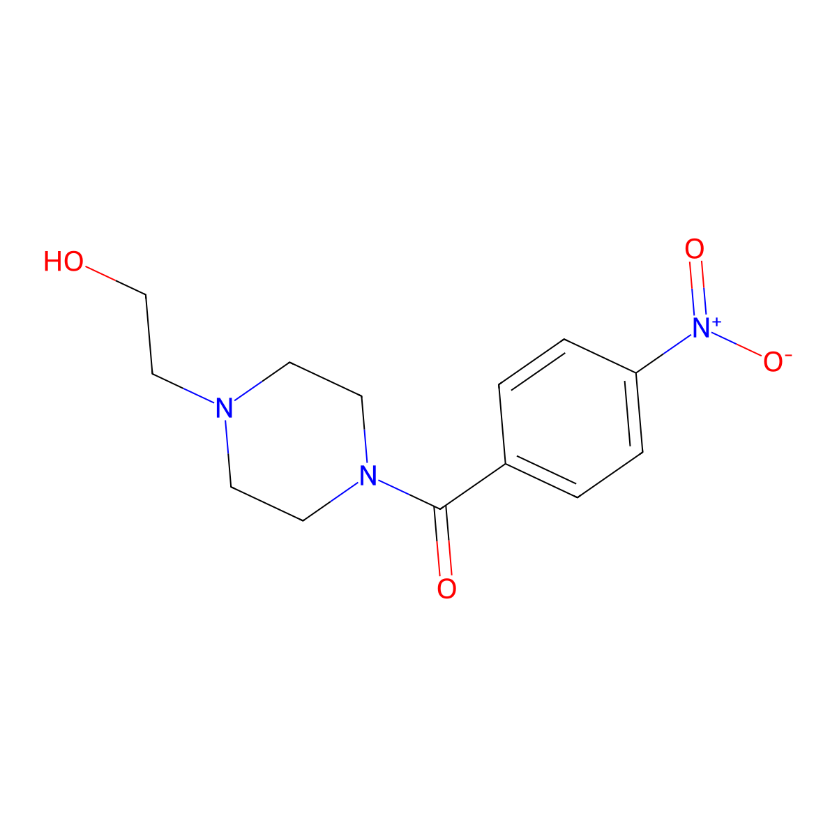 4-(2-Hydroxyethyl)piperazinyl 4-nitrophenyl ketone molecular structure, CAS 347333-47-5
