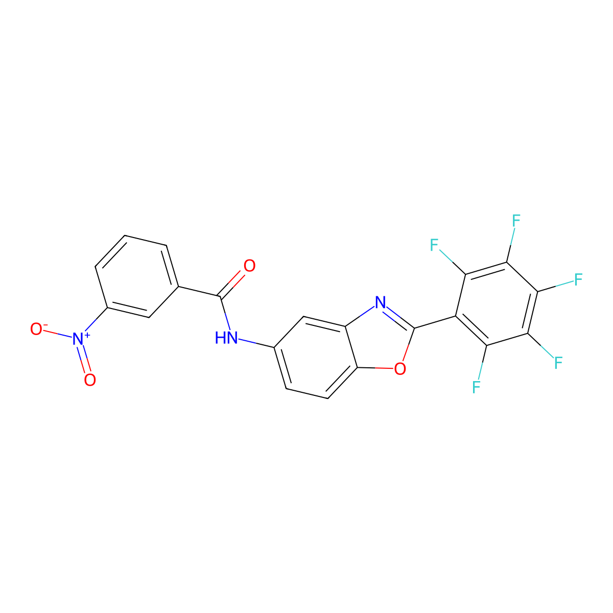 3-nitro-N-[2-(pentafluorophenyl)-1,3-benzoxazol-5-yl]benzamide molecular structure, CAS 347334-65-0