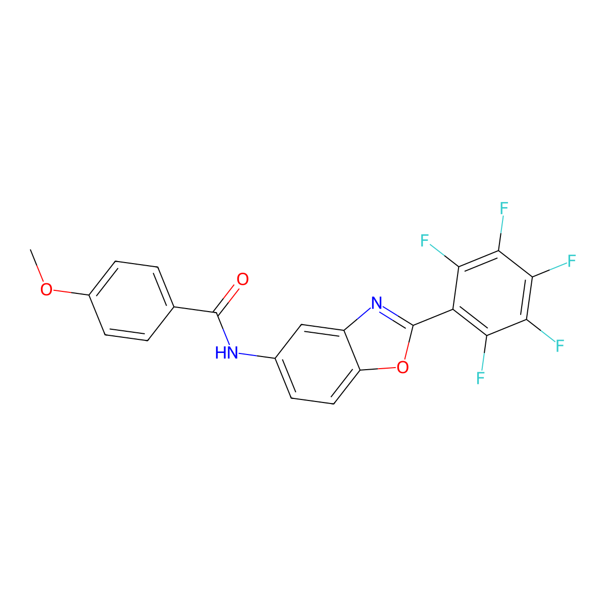 4-methoxy-N-[2-(pentafluorophenyl)-1,3-benzoxazol-5-yl]benzamide molecular structure, CAS 347334-88-7