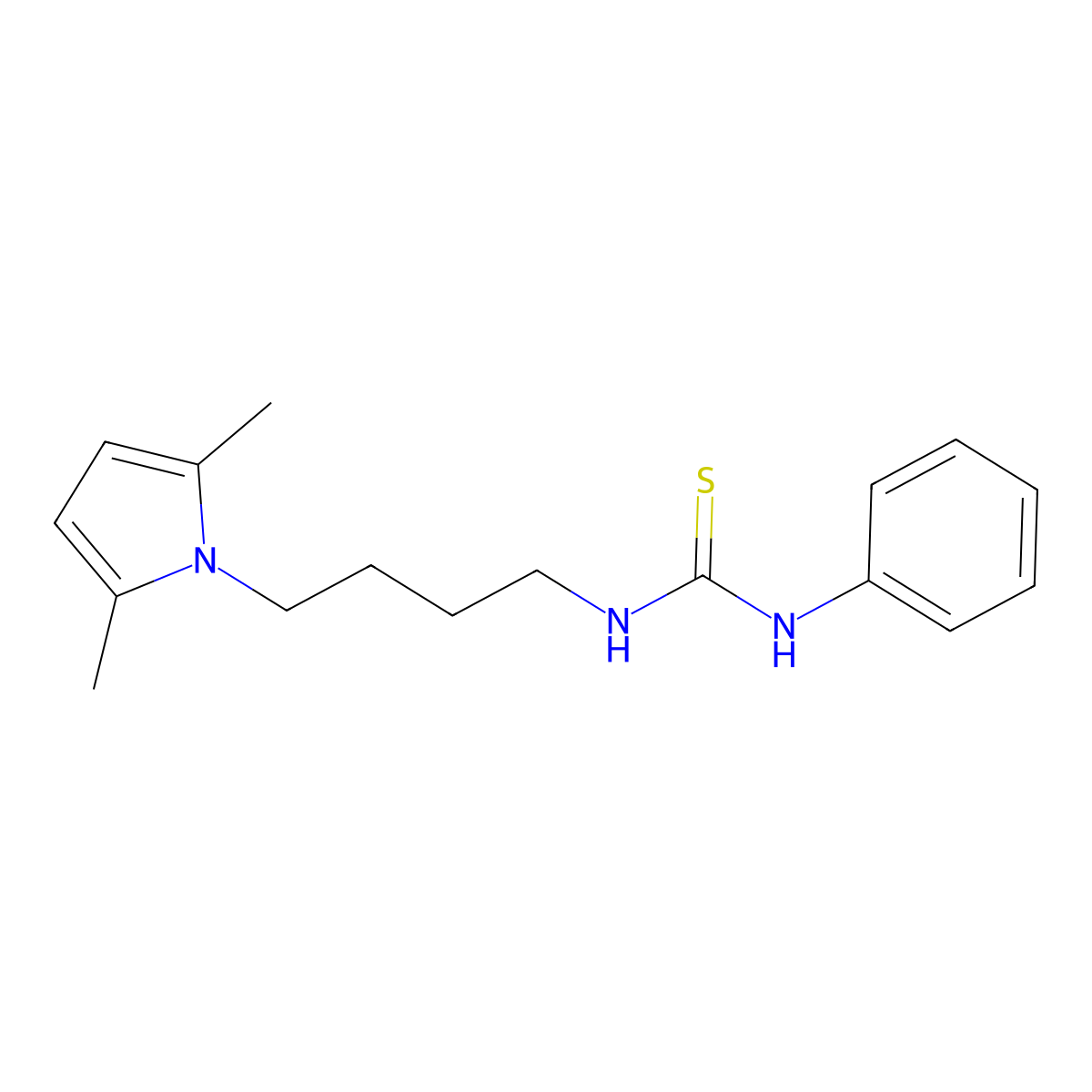 1-[4-(2,5-Dimethylpyrrol-1-yl)butyl]-3-phenylthiourea molecular structure, CAS 347335-04-0