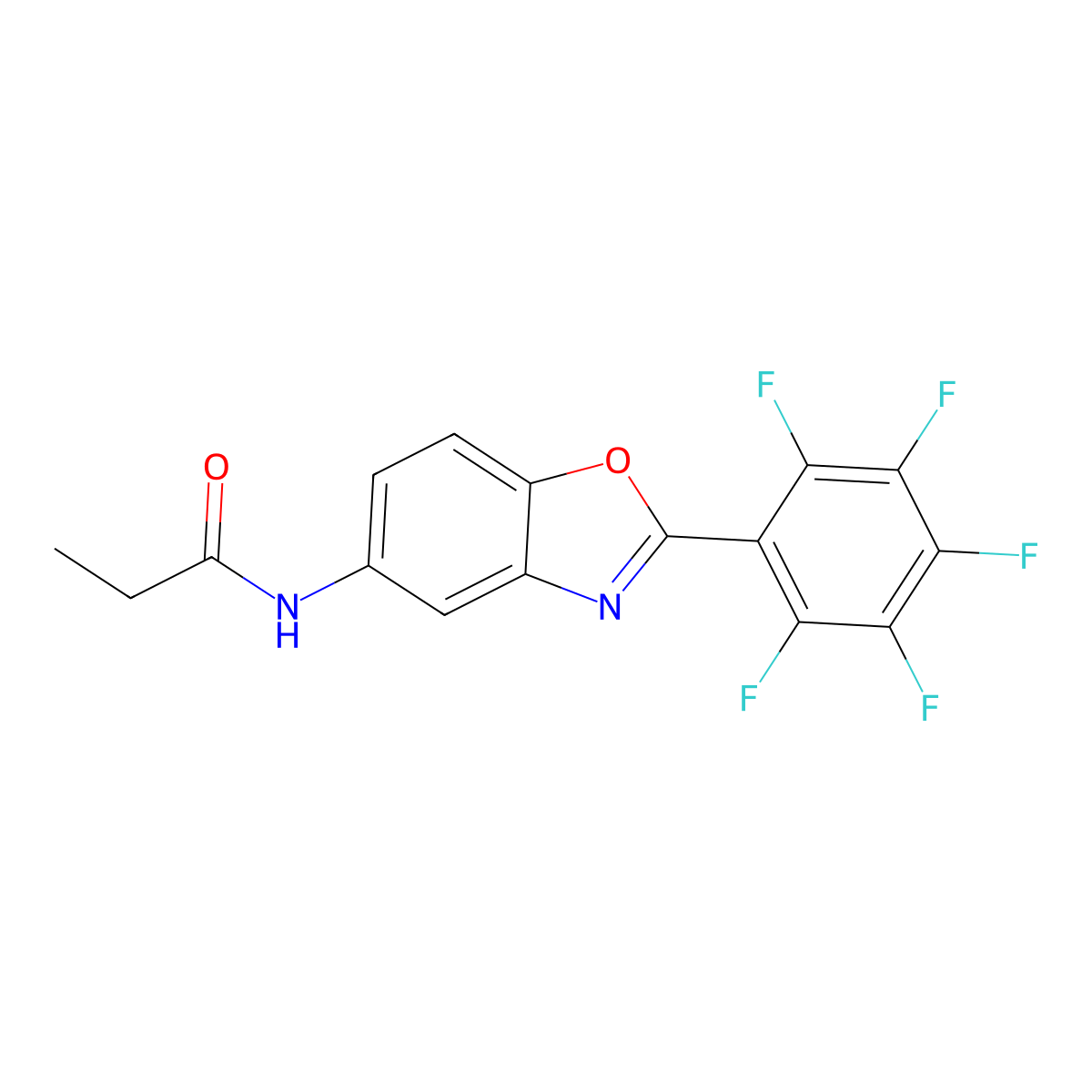 N-[2-(pentafluorophenyl)-1,3-benzoxazol-5-yl]propanamide molecular structure, CAS 347335-14-2