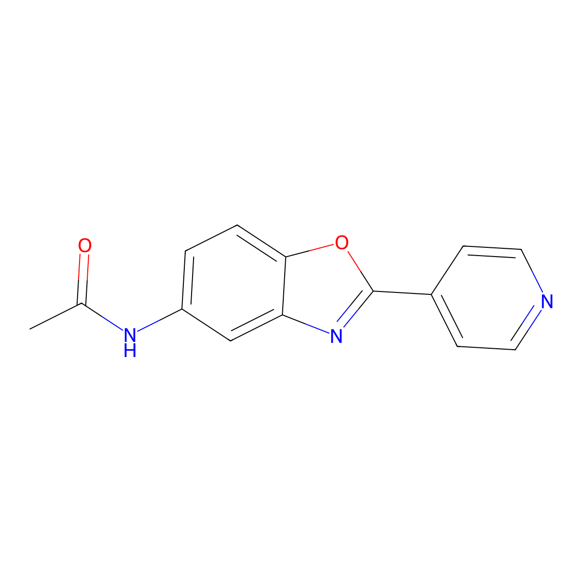 N-(2-pyridin-4-yl-1,3-benzoxazol-5-yl)acetamide molecular structure, CAS 347335-22-2