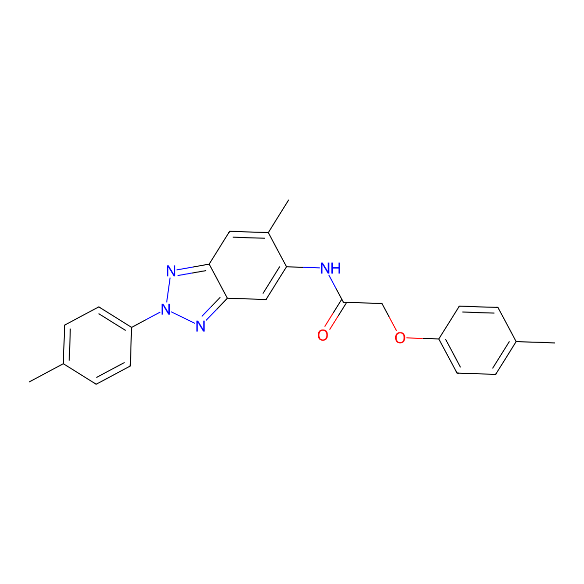N-[6-methyl-2-(4-methylphenyl)benzotriazol-5-yl]-2-(4-methylphenoxy)acetamide molecular structure, CAS 347335-36-8