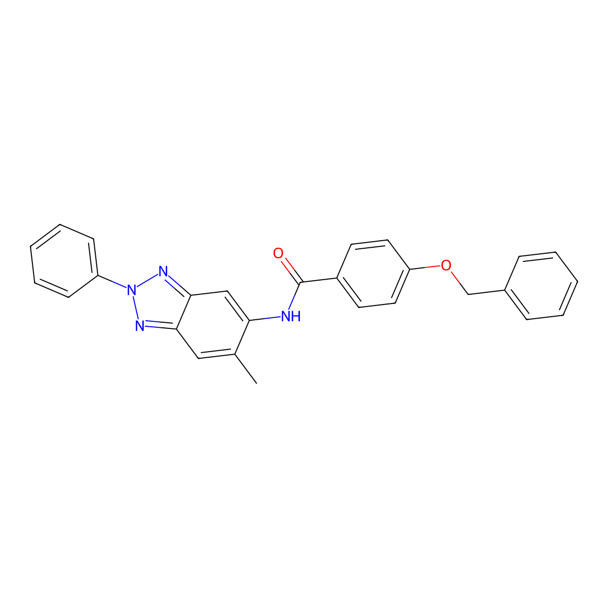 N-(6-methyl-2-phenylbenzotriazol-5-yl)-4-phenylmethoxybenzamide molecular structure, CAS 347335-47-1