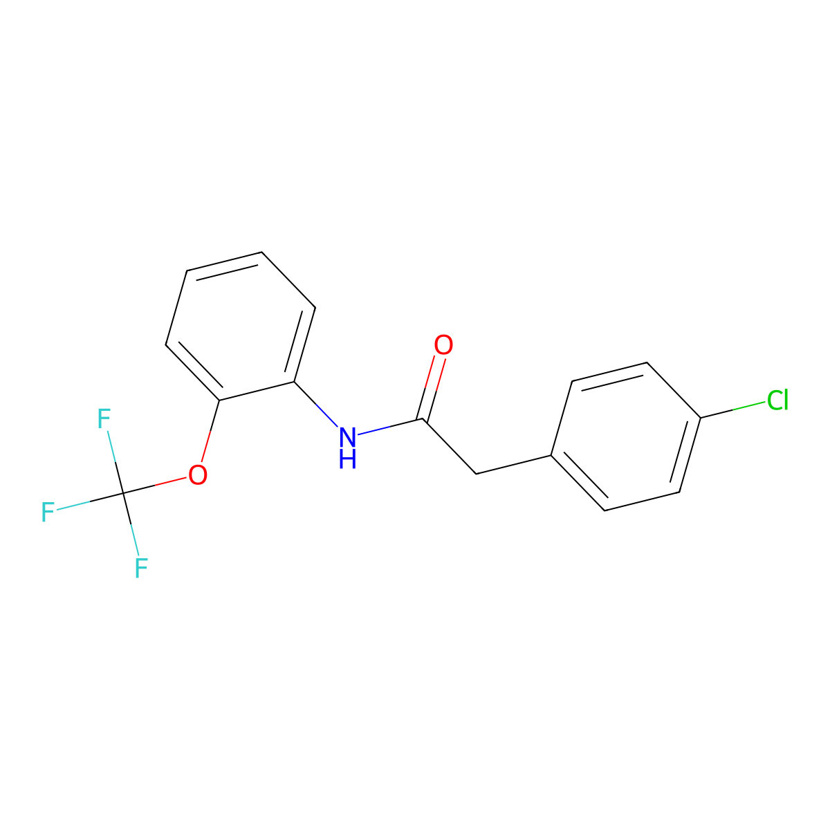 2-(4-chlorophenyl)-N-[2-(trifluoromethoxy)phenyl]acetamide molecular structure, CAS 347335-53-9