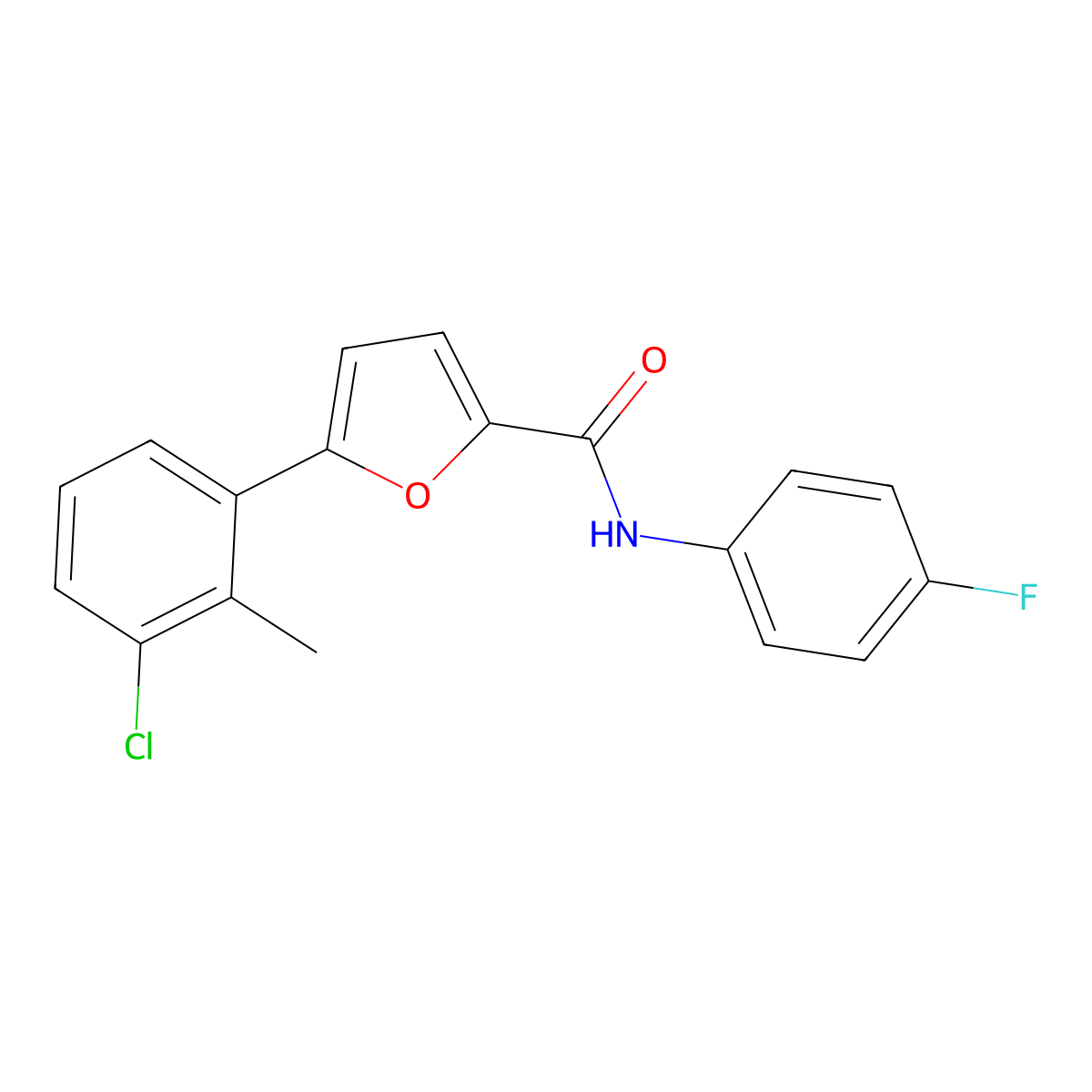 5-(3-chloro-2-methylphenyl)-N-(4-fluorophenyl)furan-2-carboxamide molecular structure, CAS 347335-77-7