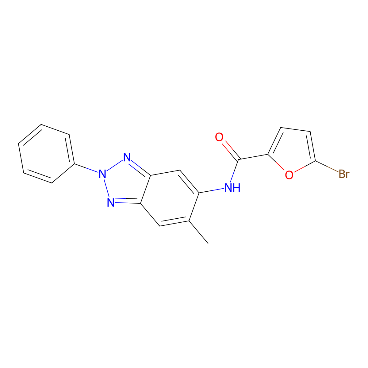 5-bromo-N-(6-methyl-2-phenylbenzotriazol-5-yl)furan-2-carboxamide molecular structure, CAS 347335-88-0