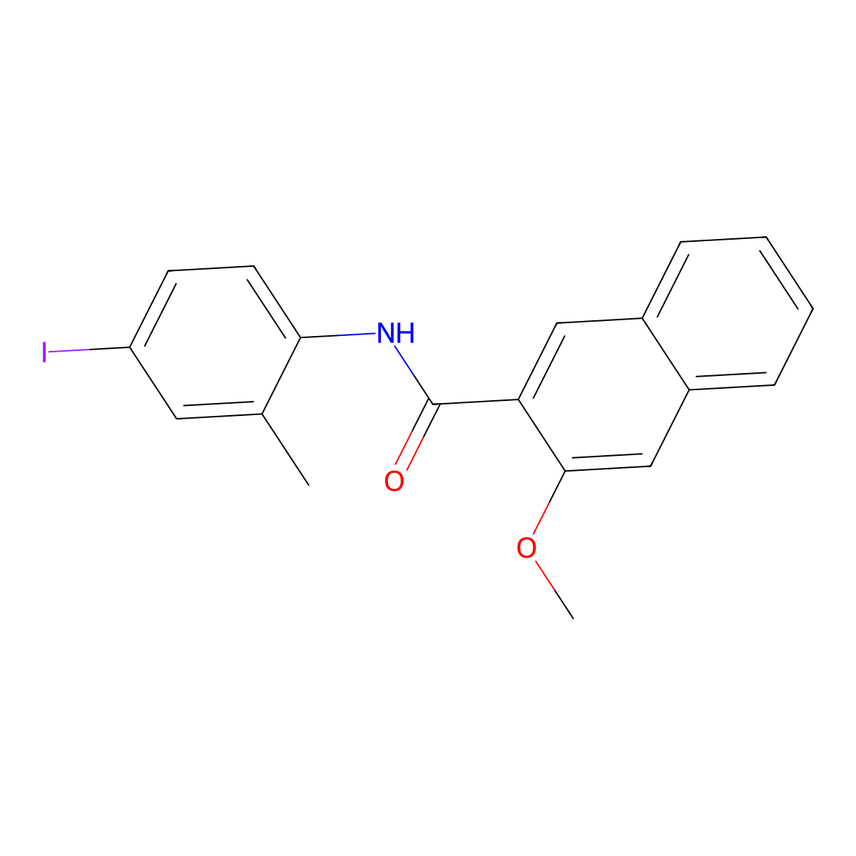 N-(4-iodo-2-methylphenyl)-3-methoxynaphthalene-2-carboxamide molecular structure, CAS 347335-95-9