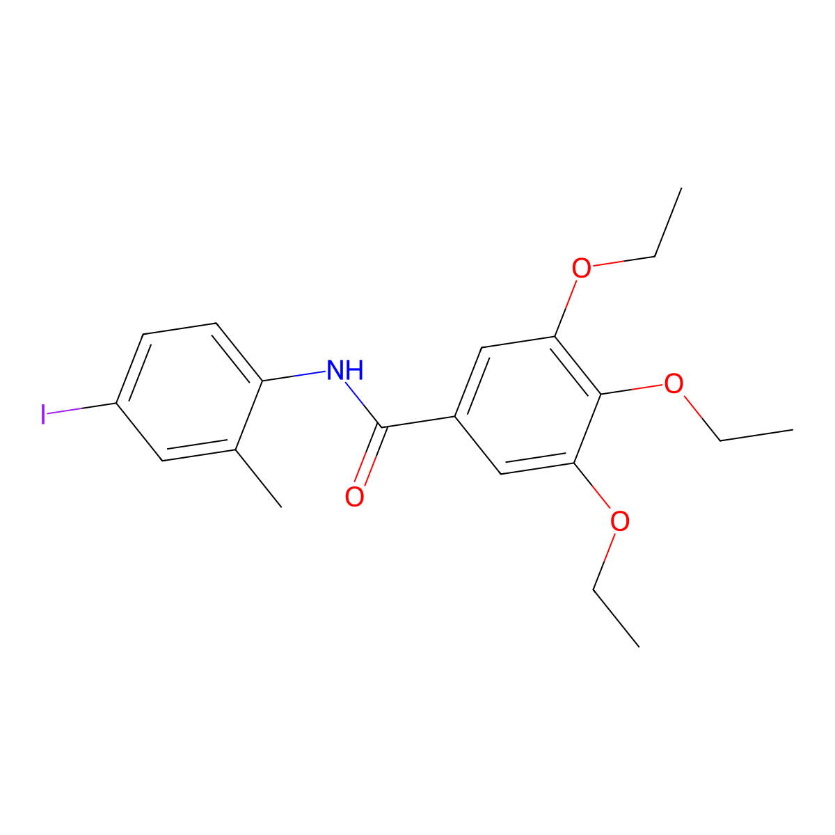 3,4,5-triethoxy-N-(4-iodo-2-methylphenyl)benzamide molecular structure, CAS 347335-96-0