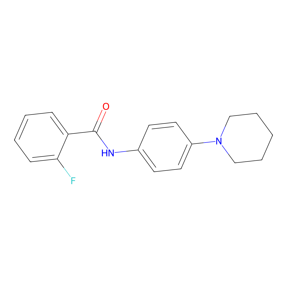 2-fluoro-N-[4-(piperidin-1-yl)phenyl]benzamide molecular structure, CAS 347336-07-6