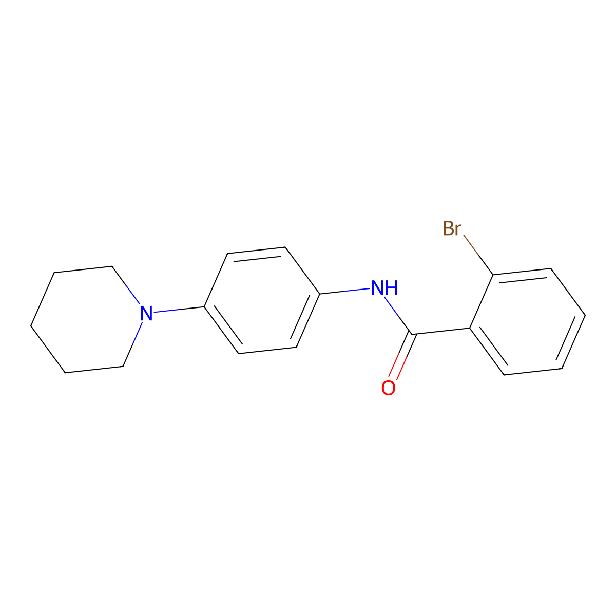 2-bromo-N-(4-piperidin-1-ylphenyl)benzamide molecular structure, CAS 347336-08-7