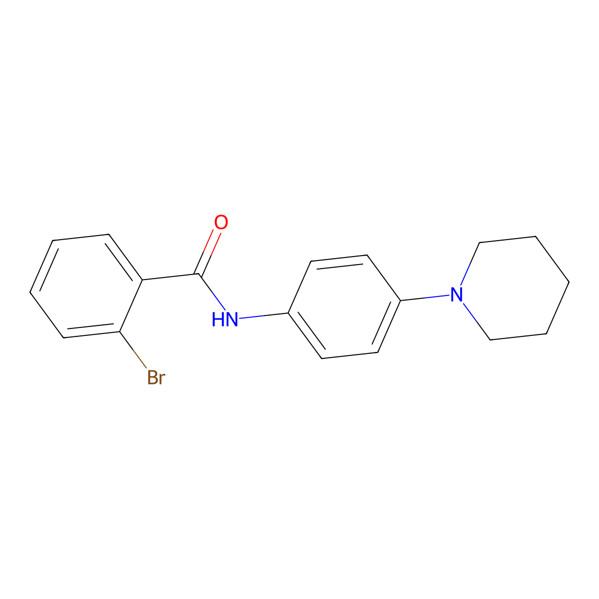 2-bromo-N-(4-piperidin-1-ylphenyl)benzamide molecular structure, CAS 347336-08-7