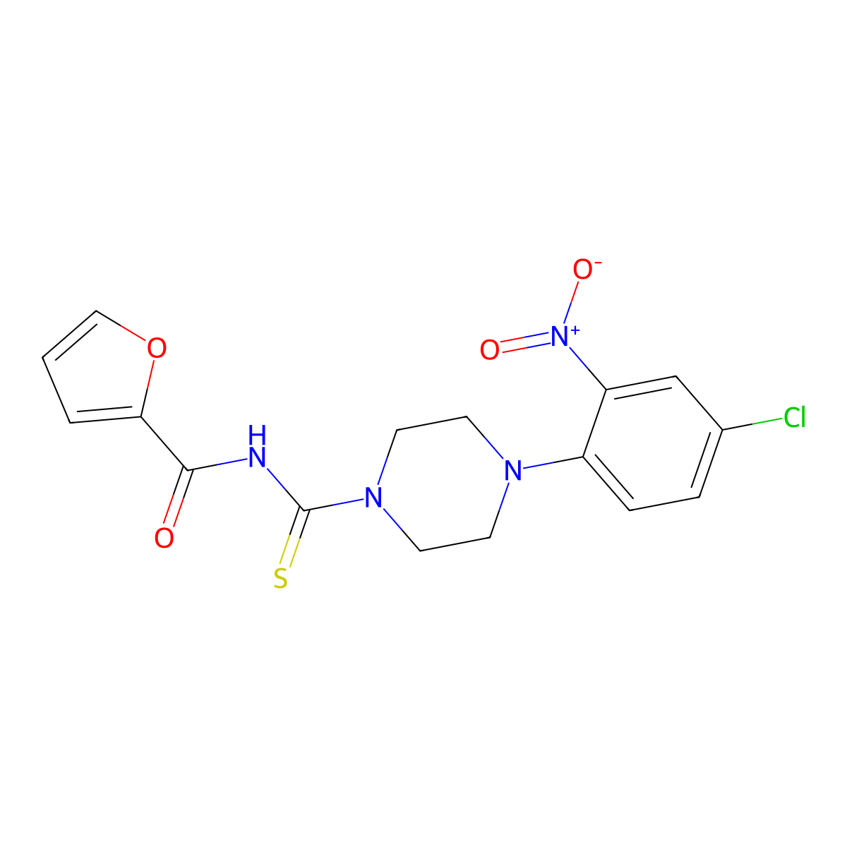 N-[4-(4-chloro-2-nitrophenyl)piperazine-1-carbothioyl]furan-2-carboxamide molecular structure, CAS 347336-14-5
