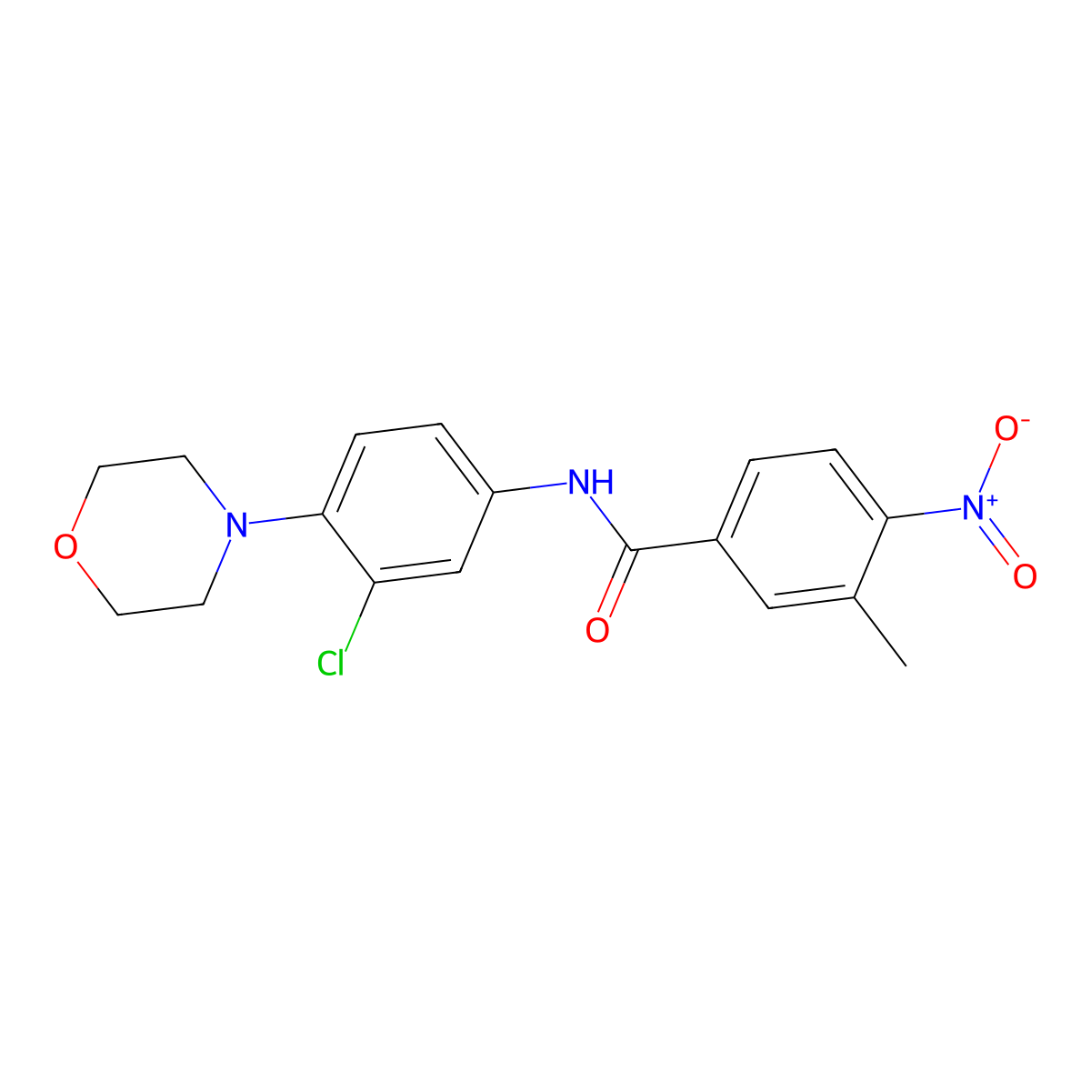 N-(3-chloro-4-morpholin-4-ylphenyl)-3-methyl-4-nitrobenzamide molecular structure, CAS 347336-19-0