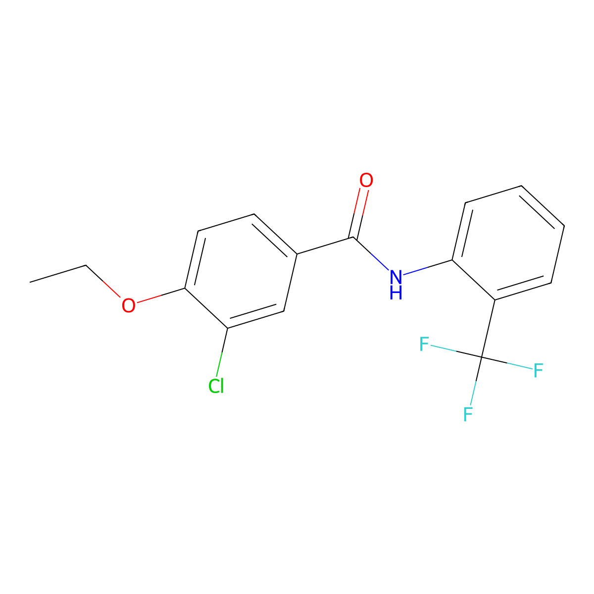 3-chloro-4-ethoxy-N-[2-(trifluoromethyl)phenyl]benzamide molecular structure, CAS 347336-28-1