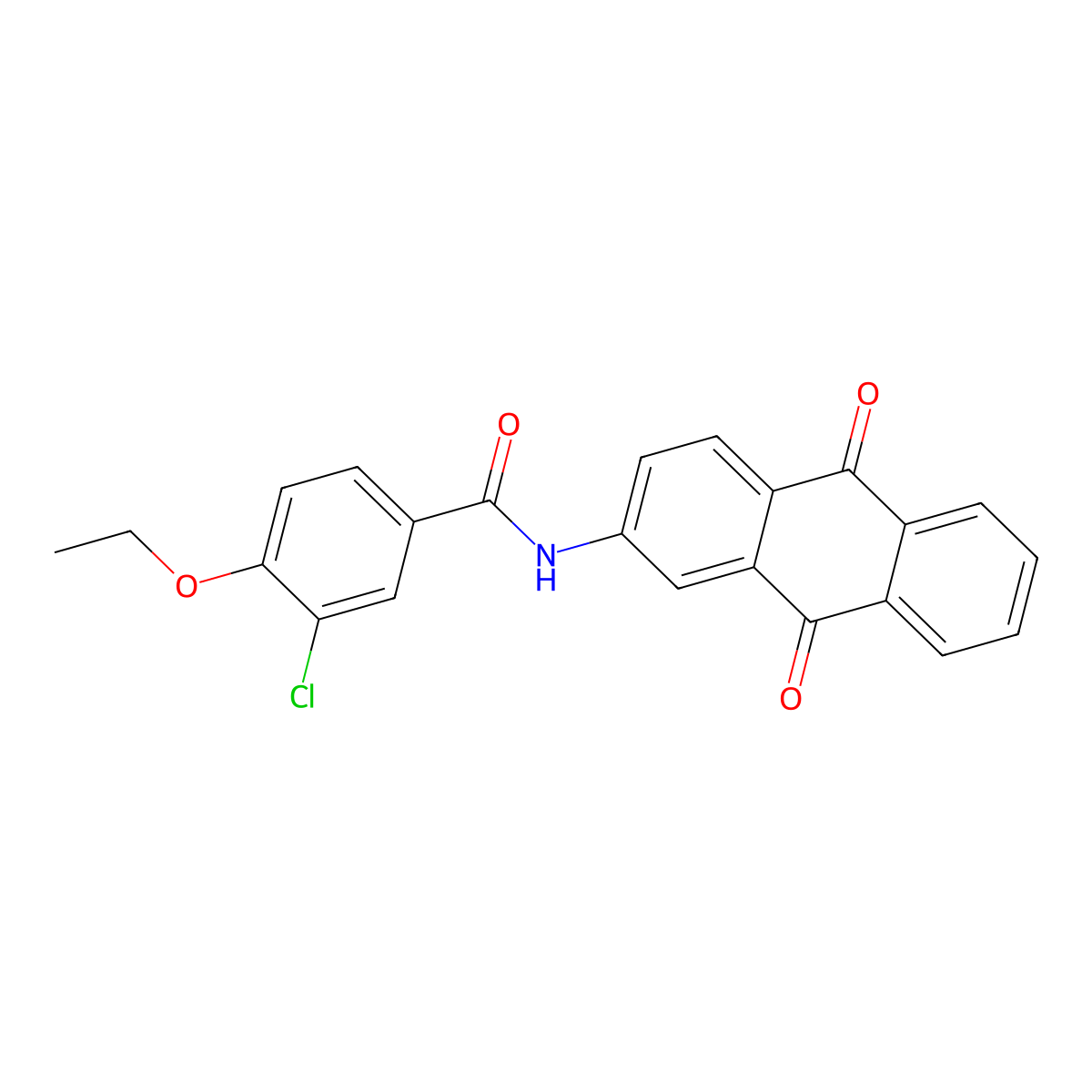 3-chloro-N-(9,10-dioxo-9,10-dihydroanthracen-2-yl)-4-ethoxybenzamide molecular structure, CAS 347336-40-7