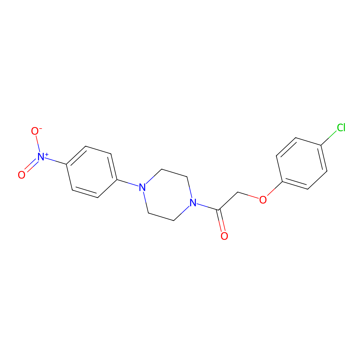 2-(4-Chlorophenoxy)-1-[4-(4-nitrophenyl)piperazin-1-yl]ethanone molecular structure, CAS 347336-54-3