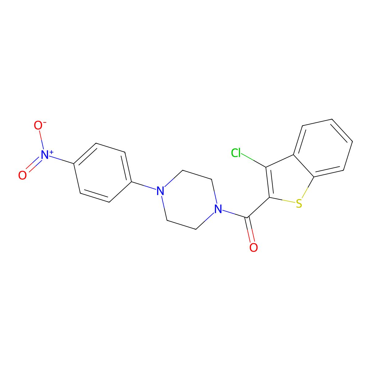 (3-Chloro-1-benzothiophen-2-yl)[4-(4-nitrophenyl)piperazin-1-yl]methanone molecular structure, CAS 347336-56-5