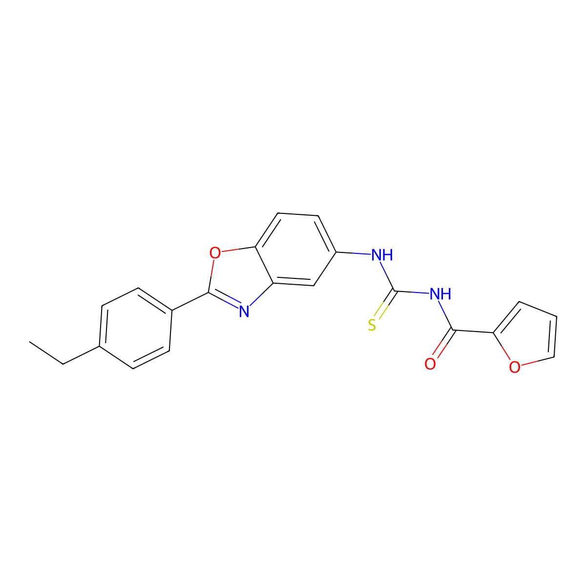 N-[[2-(4-ethylphenyl)-1,3-benzoxazol-5-yl]carbamothioyl]furan-2-carboxamide molecular structure, CAS 347336-62-3