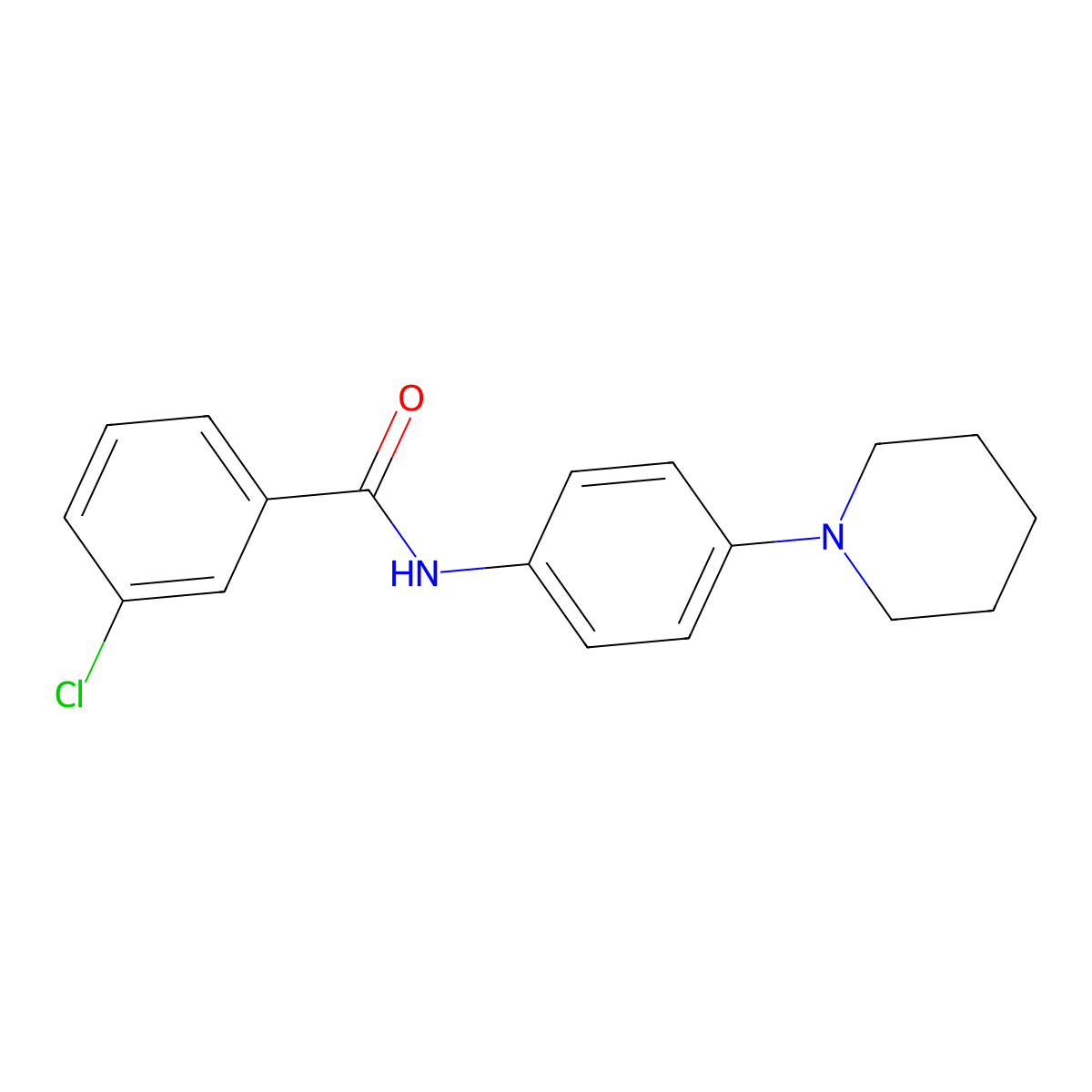 3-chloro-N-[4-(piperidin-1-yl)phenyl]benzamide molecular structure, CAS 347336-71-4