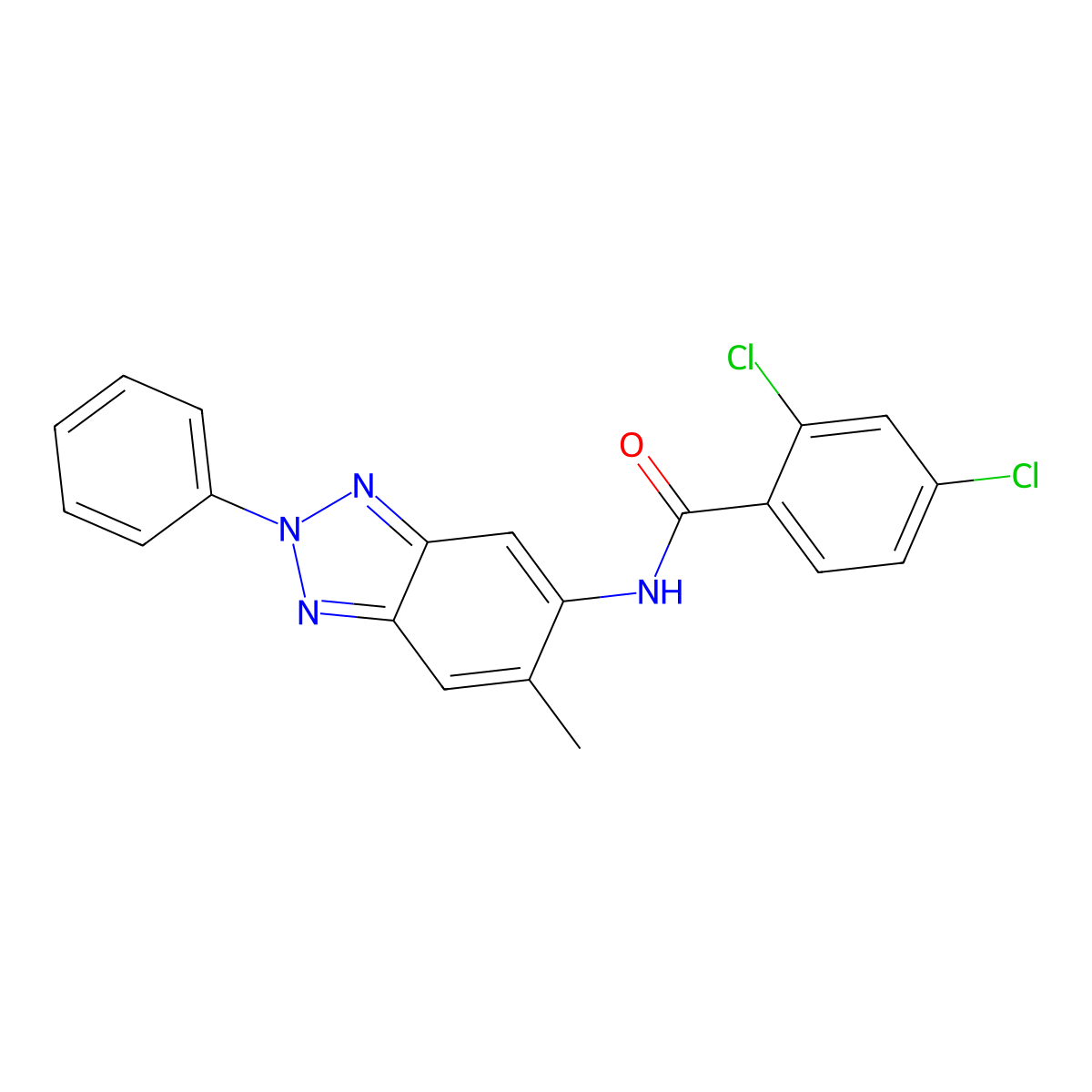 2,4-dichloro-N-(6-methyl-2-phenylbenzotriazol-5-yl)benzamide molecular structure, CAS 347336-85-0
