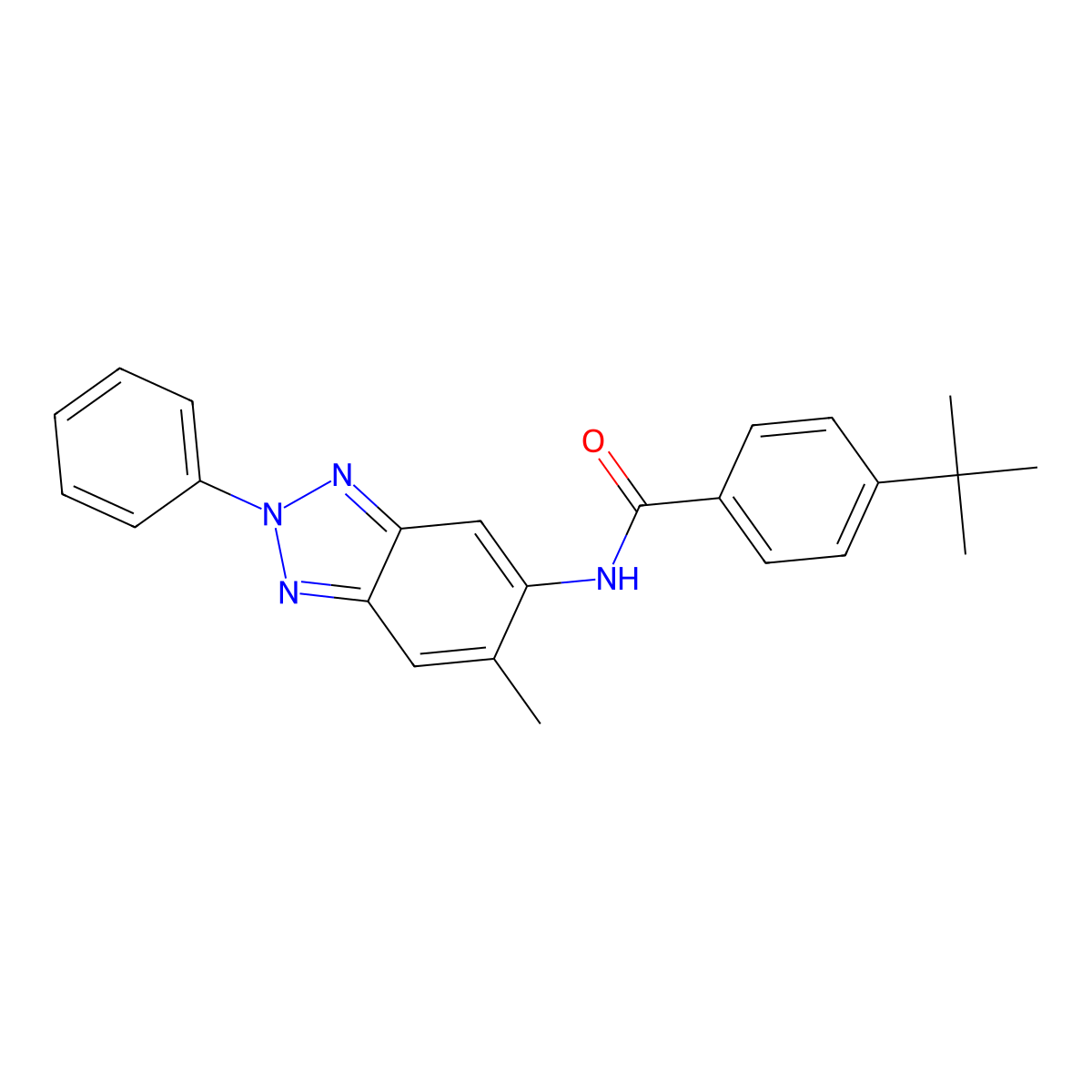 4-tert-butyl-N-(6-methyl-2-phenylbenzotriazol-5-yl)benzamide molecular structure, CAS 347336-86-1
