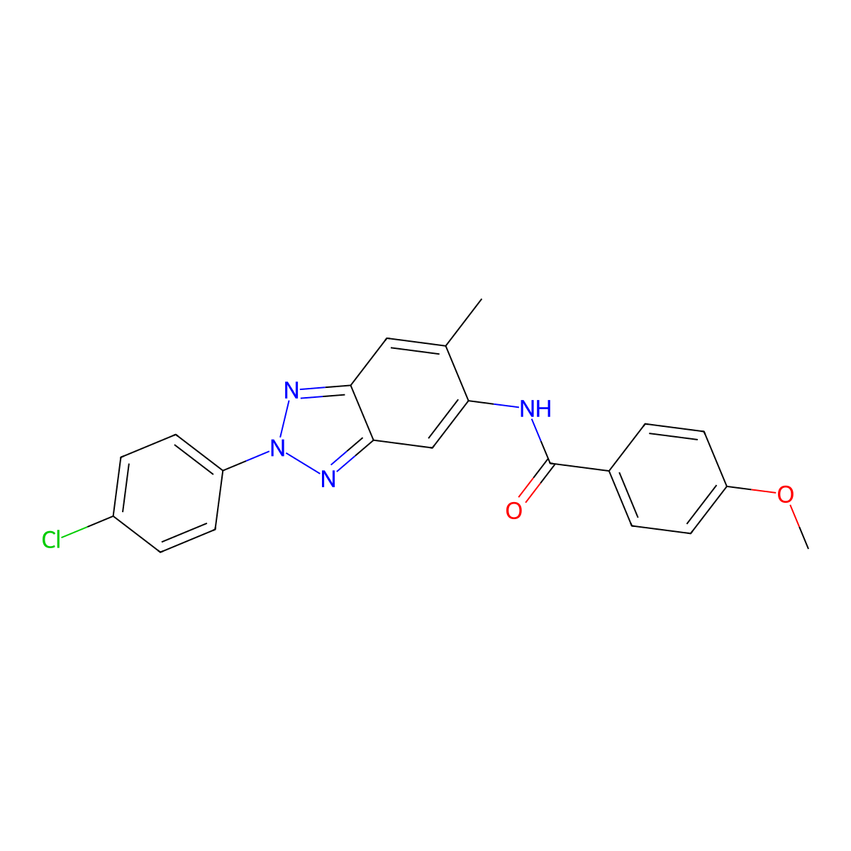 N-[2-(4-chlorophenyl)-6-methylbenzotriazol-5-yl]-4-methoxybenzamide molecular structure, CAS 347336-87-2