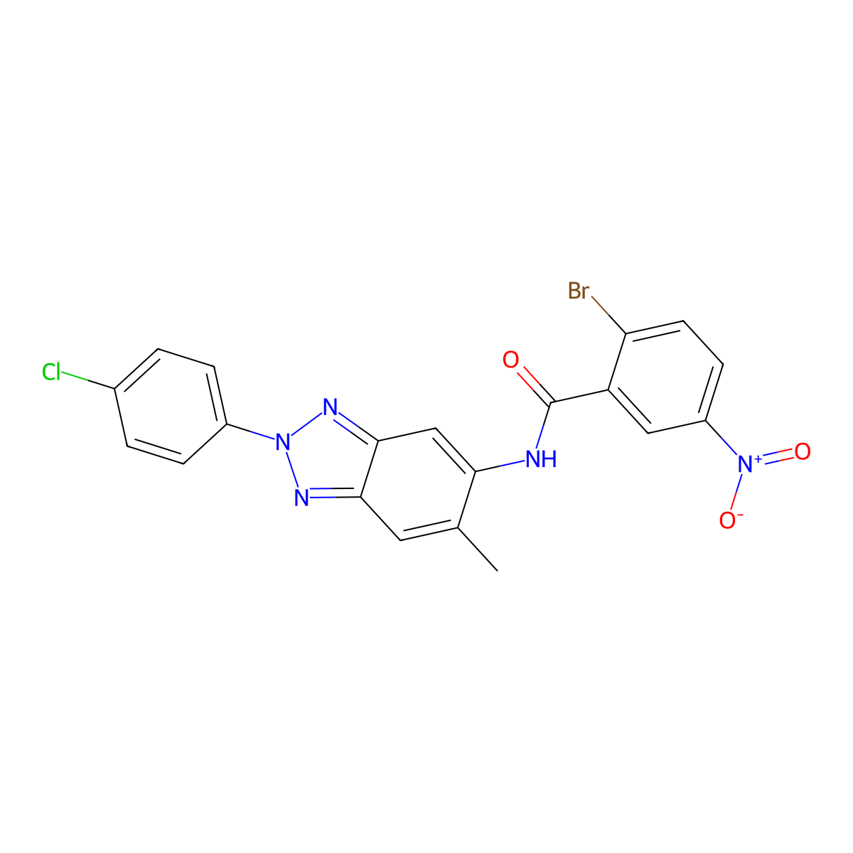 2-bromo-N-[2-(4-chlorophenyl)-6-methylbenzotriazol-5-yl]-5-nitrobenzamide molecular structure, CAS 347336-90-7