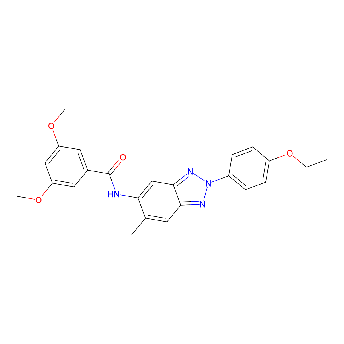 N-[2-(4-ethoxyphenyl)-6-methylbenzotriazol-5-yl]-3,5-dimethoxybenzamide molecular structure, CAS 347336-98-5