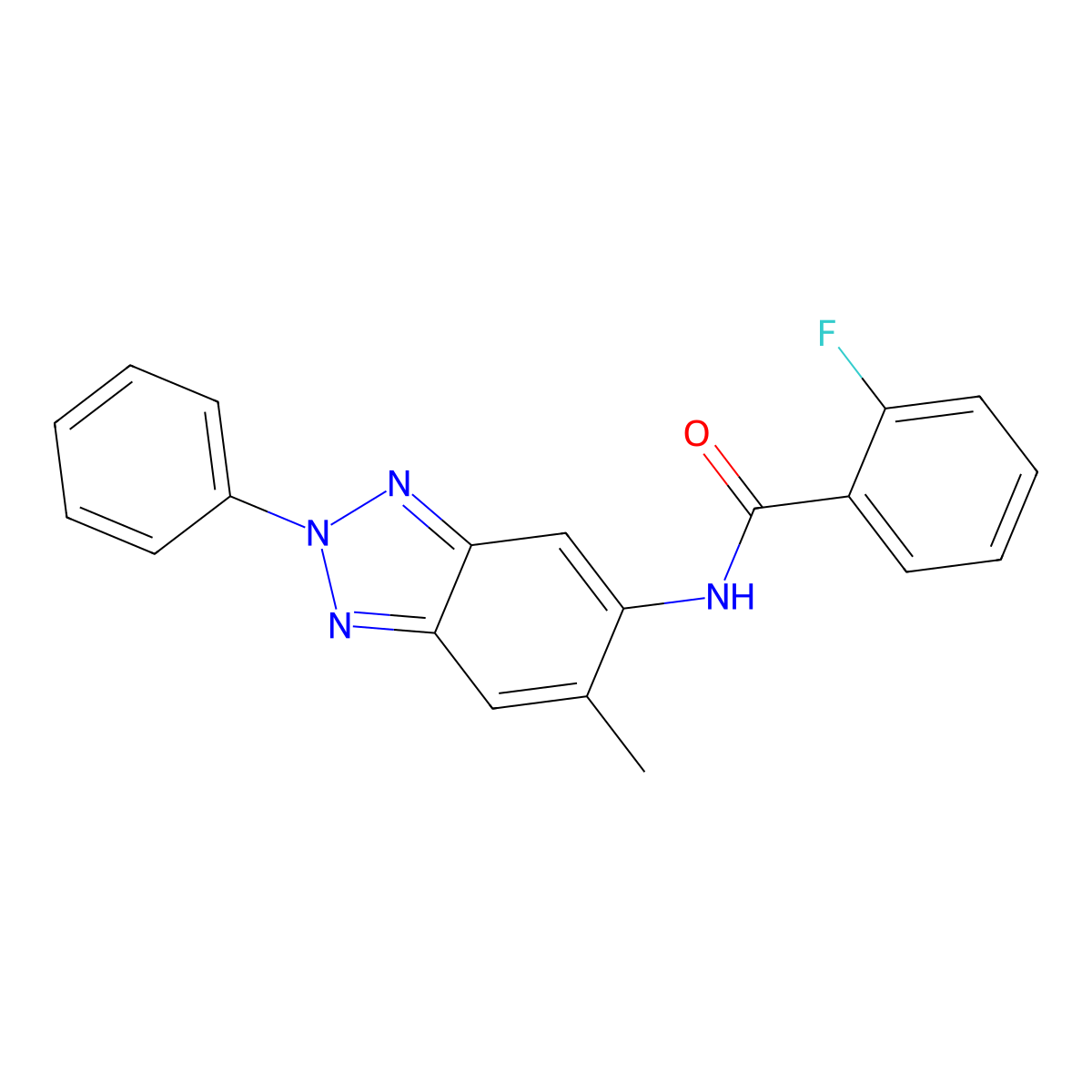 2-Fluoro-N-(6-methyl-2-phenyl-2H-benzotriazol-5-yl)-benzamide molecular structure, CAS 347336-99-6