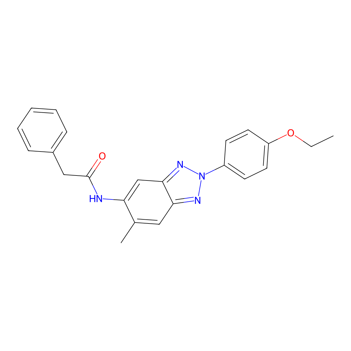 N-[2-(4-ethoxyphenyl)-6-methylbenzotriazol-5-yl]-2-phenylacetamide molecular structure, CAS 347337-05-7