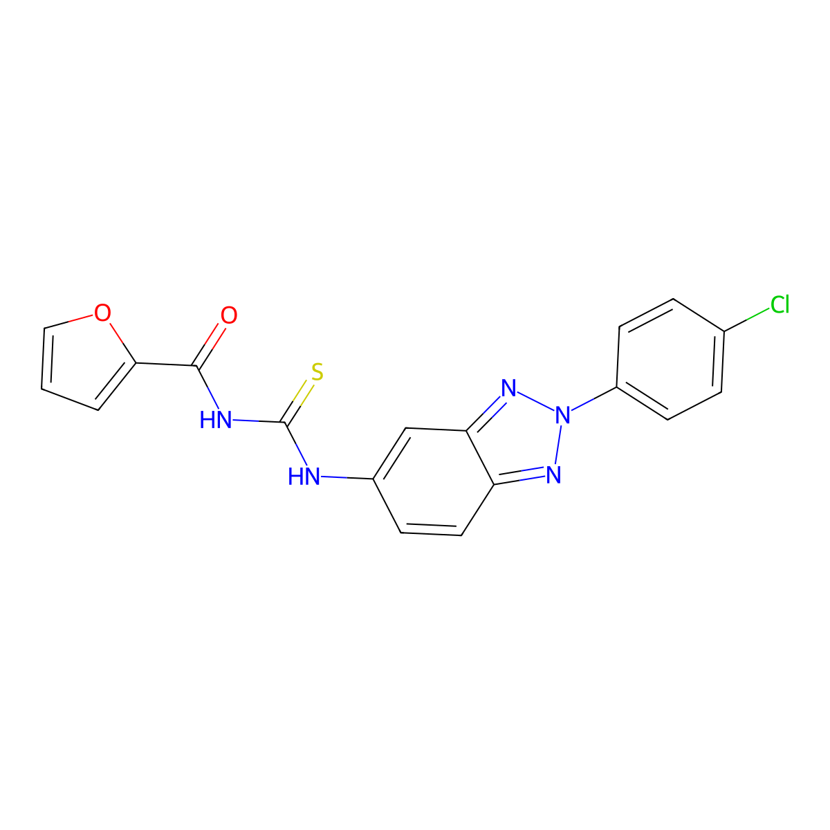N-[[2-(4-chlorophenyl)benzotriazol-5-yl]carbamothioyl]furan-2-carboxamide molecular structure, CAS 347337-11-5
