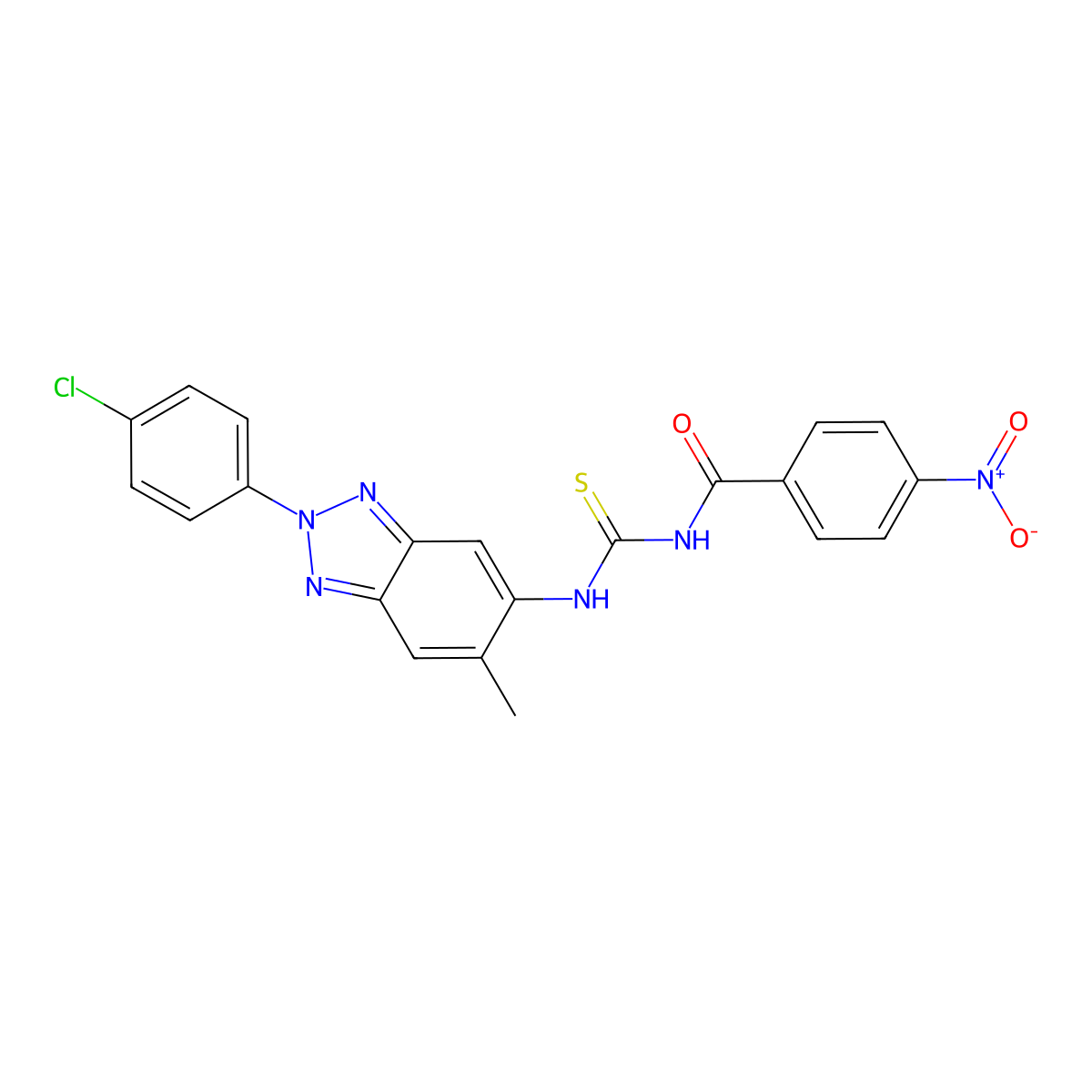 N-[[2-(4-chlorophenyl)-6-methylbenzotriazol-5-yl]carbamothioyl]-4-nitrobenzamide molecular structure, CAS 347337-13-7