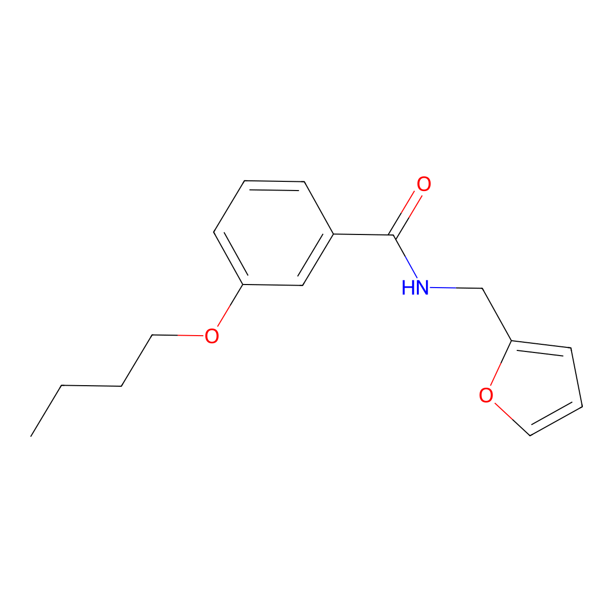 3-butoxy-N-(furan-2-ylmethyl)benzamide molecular structure, CAS 347337-28-4