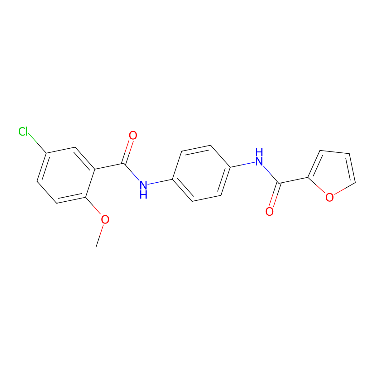 N-{4-[(5-chloro-2-methoxybenzoyl)amino]phenyl}-2-furamide molecular structure, CAS 347337-33-1