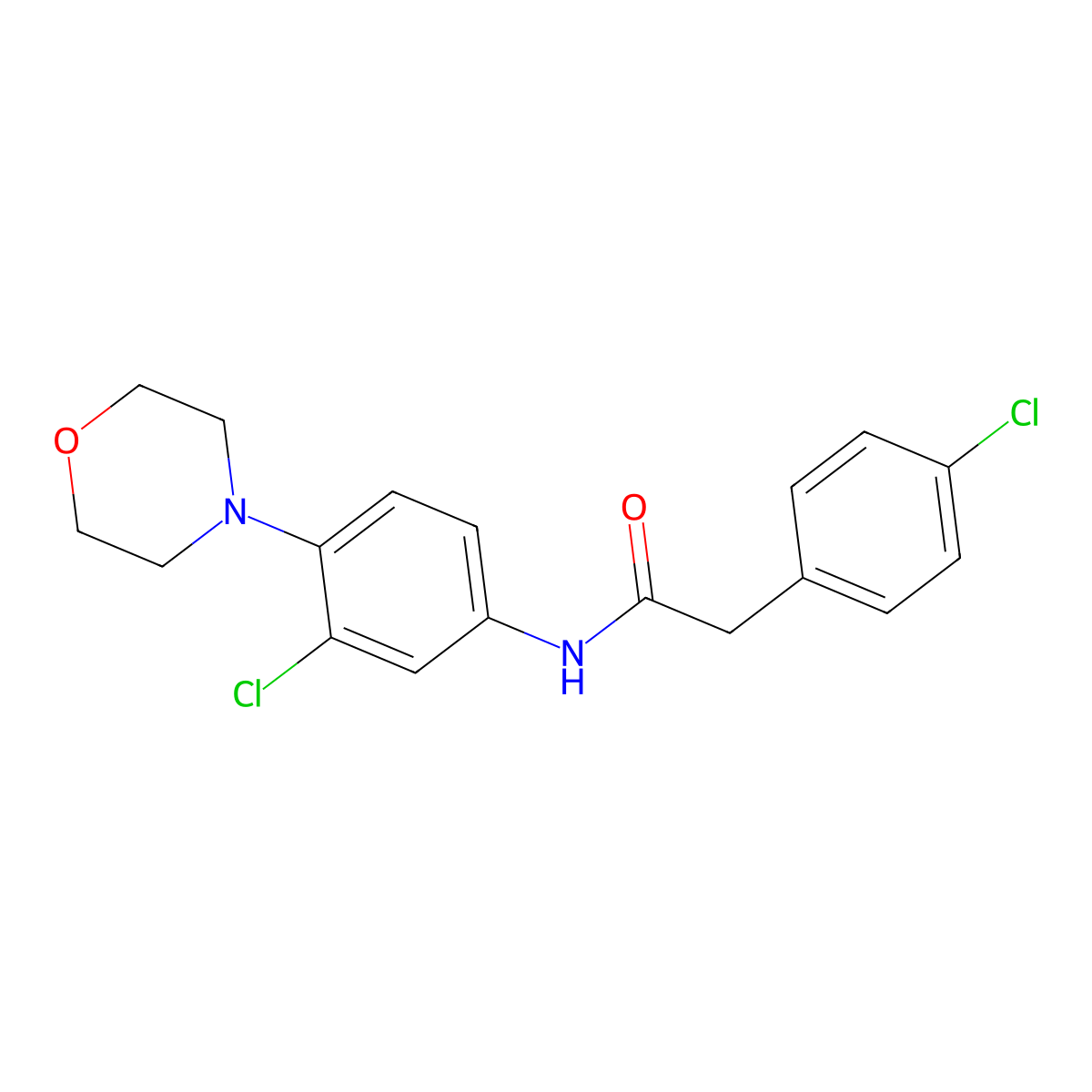 N-(3-chloro-4-morpholin-4-ylphenyl)-2-(4-chlorophenyl)acetamide molecular structure, CAS 347337-38-6