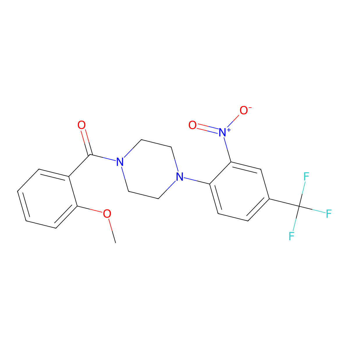 (2-Methoxyphenyl){4-[2-nitro-4-(trifluoromethyl)phenyl]piperazin-1-yl}methanone molecular structure, CAS 347337-42-2