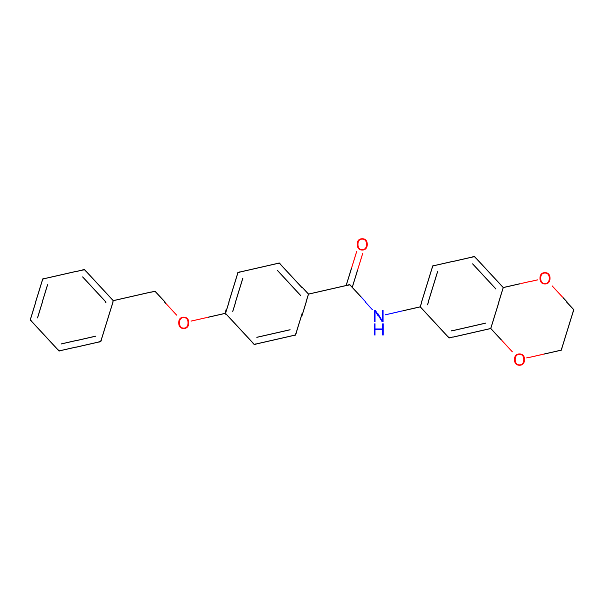 4-(benzyloxy)-N-(2,3-dihydro-1,4-benzodioxin-6-yl)benzamide molecular structure, CAS 347337-48-8
