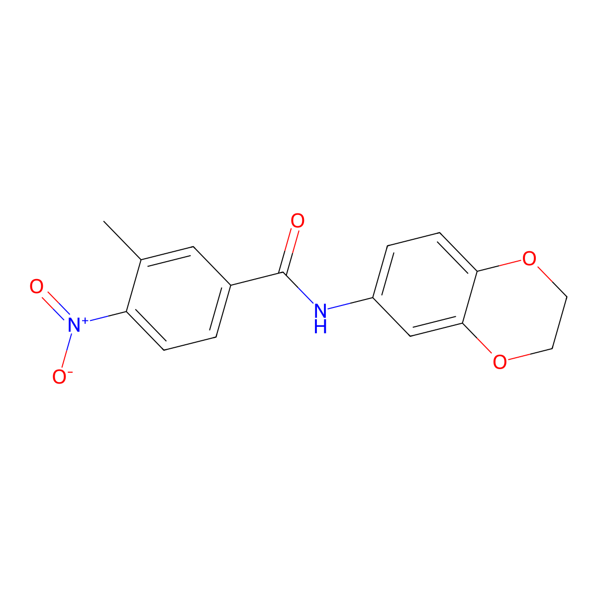 N-(2,3-dihydro-1,4-benzodioxin-6-yl)-3-methyl-4-nitrobenzamide molecular structure, CAS 347337-49-9