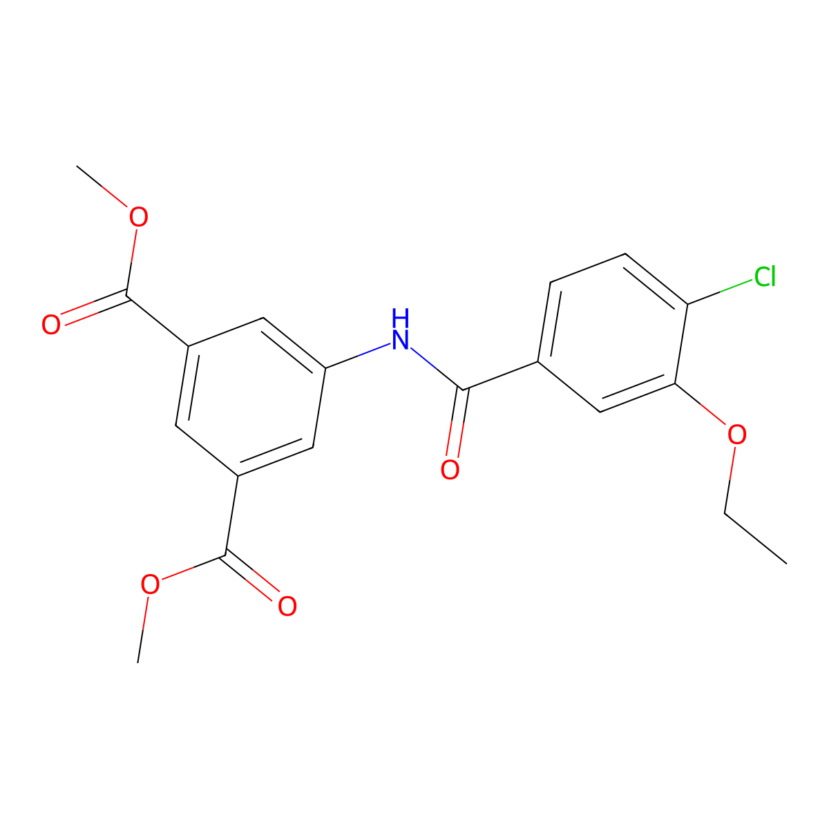 Dimethyl 5-[(4-chloro-3-ethoxybenzoyl)amino]isophthalate molecular structure, CAS 347337-53-5